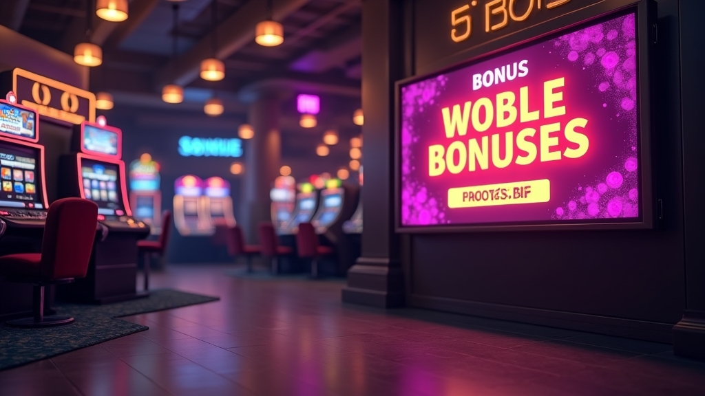 Casino lobby with bonus banners and a promo code display