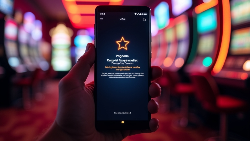Android phone showing APK installation steps in a dark casino environment