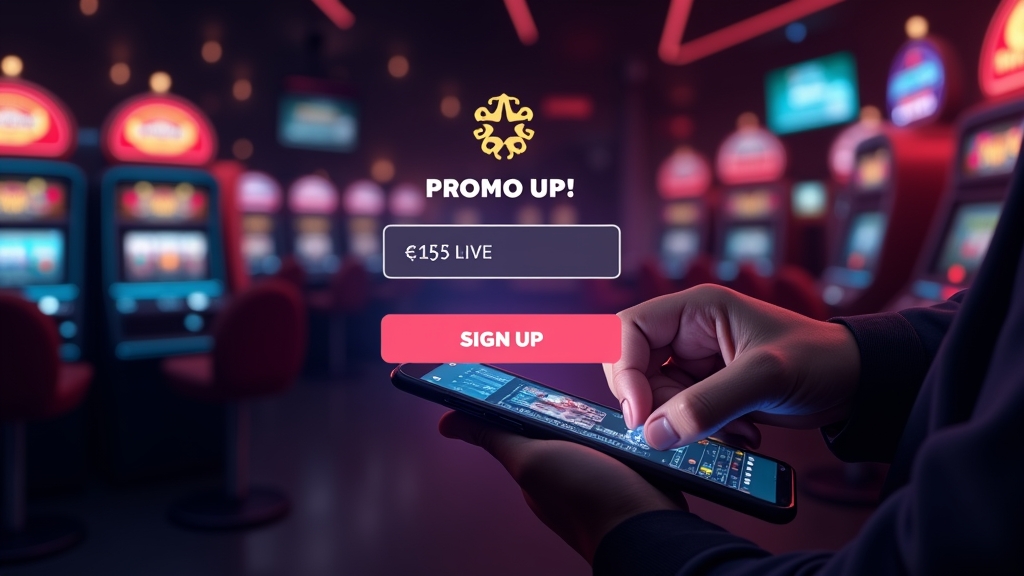 Promo code entry field on a casino sign-up screen