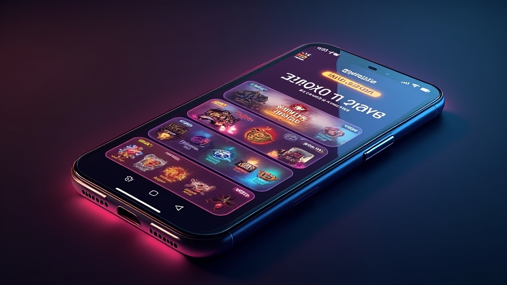 Casino app home screen with promotions and navigation menus on a phone